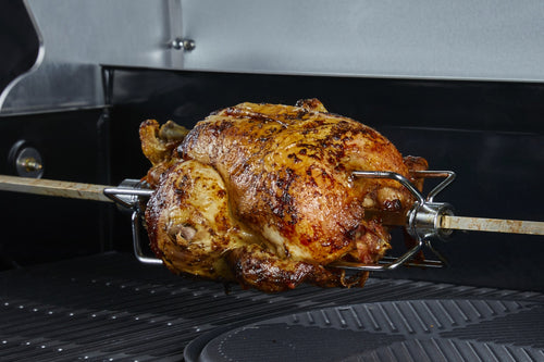 Cooking chicken on the rotisserie