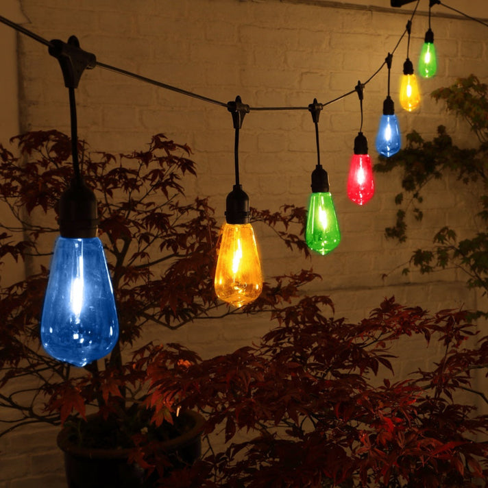 10 Multicolour Connectable LED Large Edison Drop Festoons