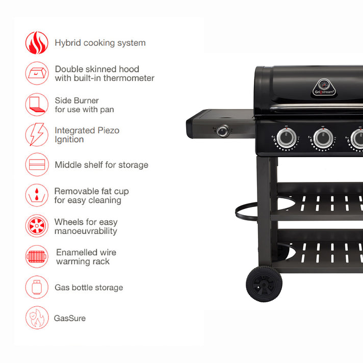 Carbon 4 Burner Barbecue With Side Burner