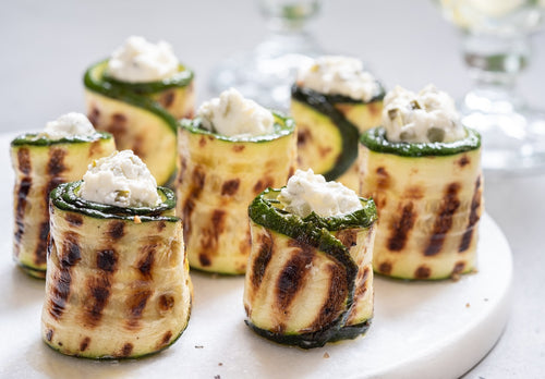 Grilled courgette and goat's cheese bites