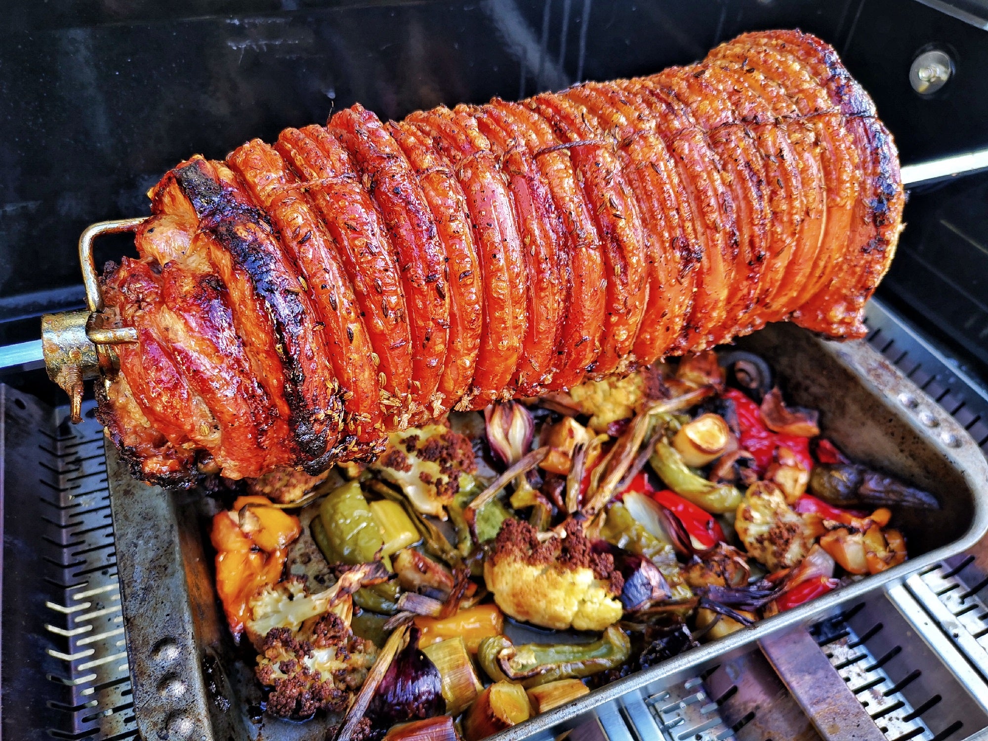 Rotisserie Stuffed Porchetta