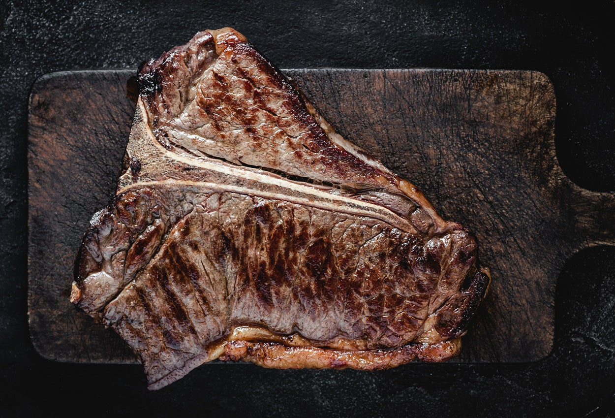 Beer-Marinated Peppered T-Bones