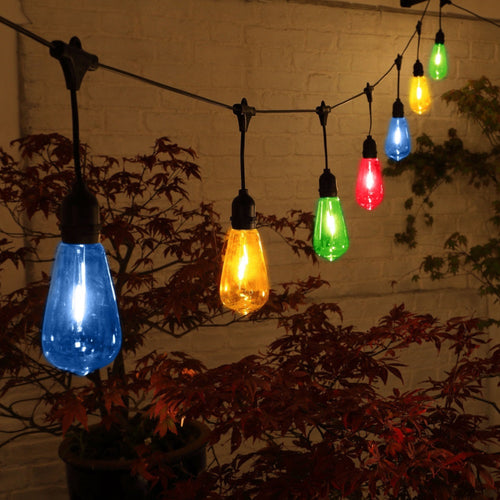10 Multicolour Connectable LED Large Edison Drop Festoons