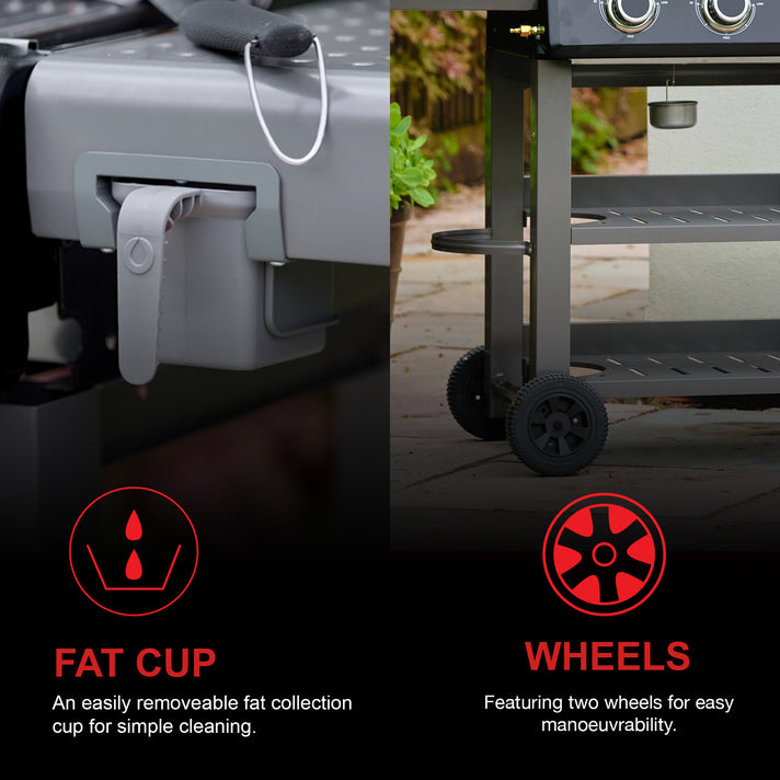 Carbon 4 Burner Barbecue With Side Burner