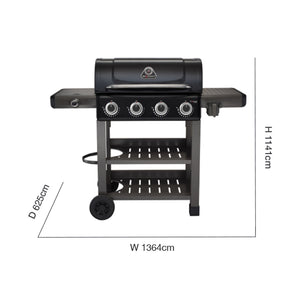 Carbon 4 Burner Barbecue With Side Burner