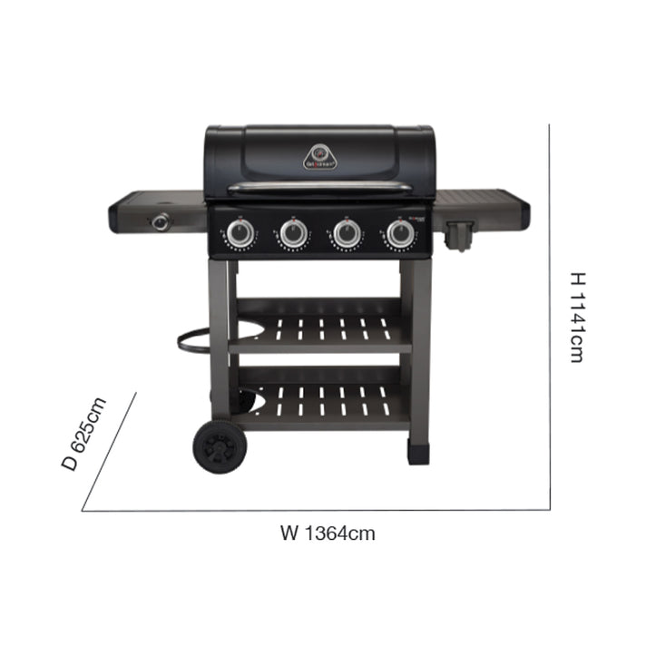 Carbon 4 Burner Barbecue With Side Burner