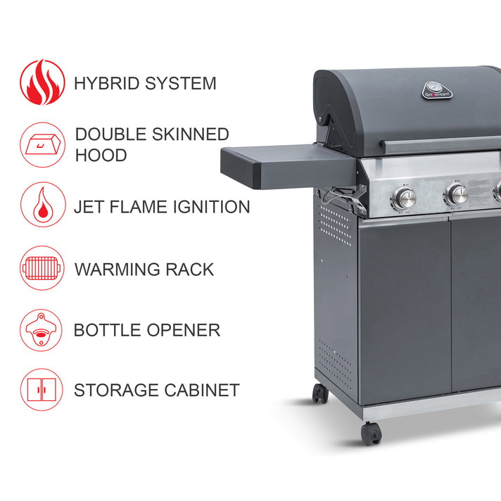 Classic 3 Burner Barbecue (With Side Burner)