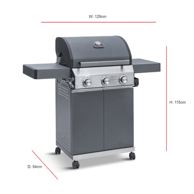Classic 3 Burner Barbecue (With Side Burner)