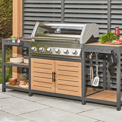 Grillstream Sanctuary Oak 6 Burner Outdoor Kitchen
