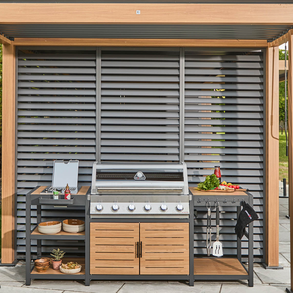 Grillstream Sanctuary Oak 6 Burner Outdoor Kitchen