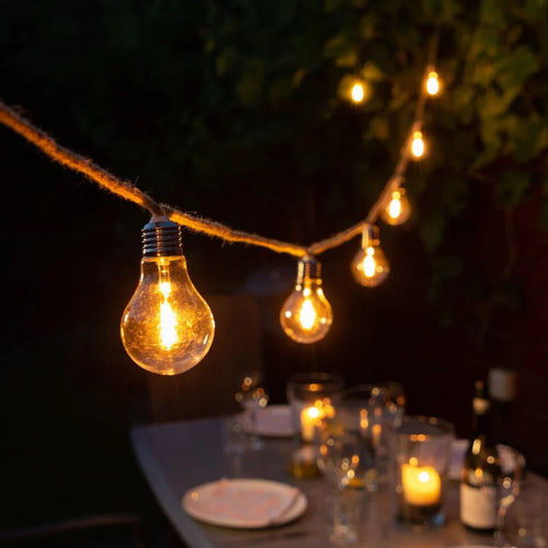 Connectable Jute Rope Festoon Lights